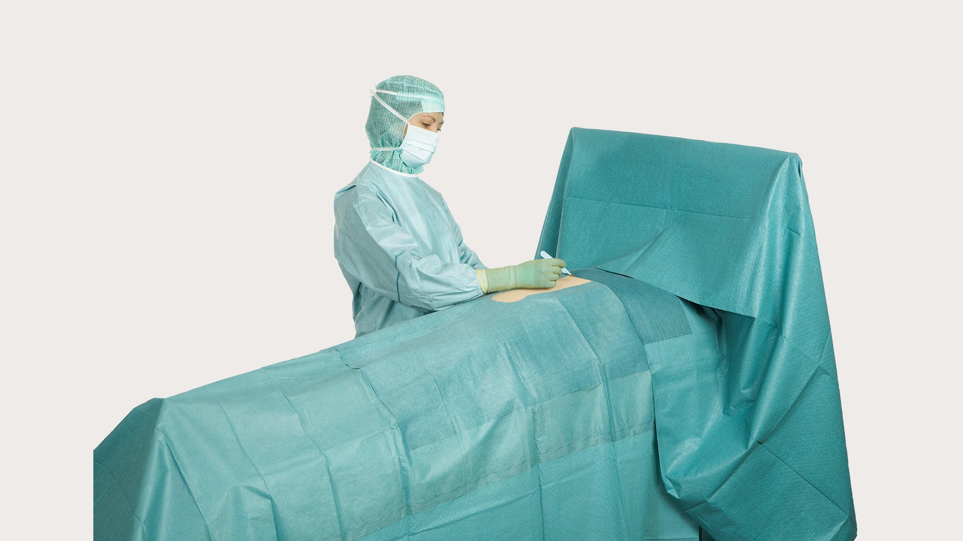 Campos cirúrgicos divididos BARRIER para uma grande variedade de